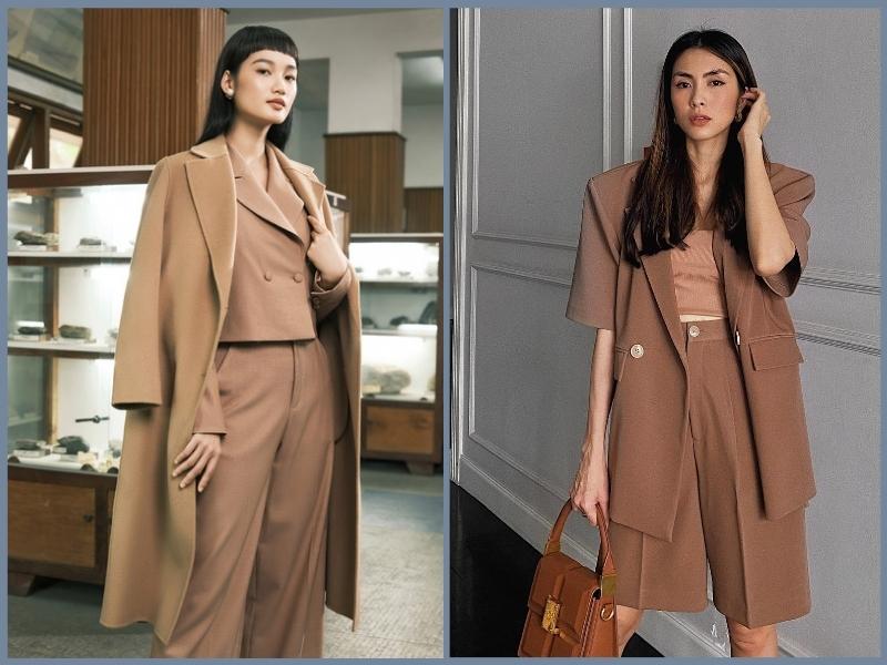 Phối quần màu be với áo trắng tinh khôi tạo nên vẻ đẹp thanh lịch, sang trọng và dễ chịu cho phái nữ.